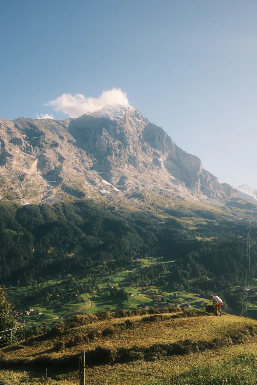 Fujifilm gallery frame with a cabin and mountain view