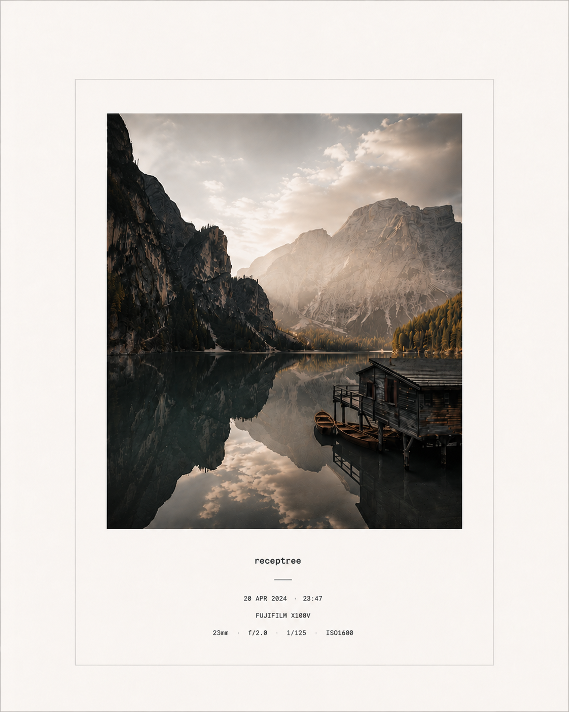 Fine art border EXIF metaframe template preview